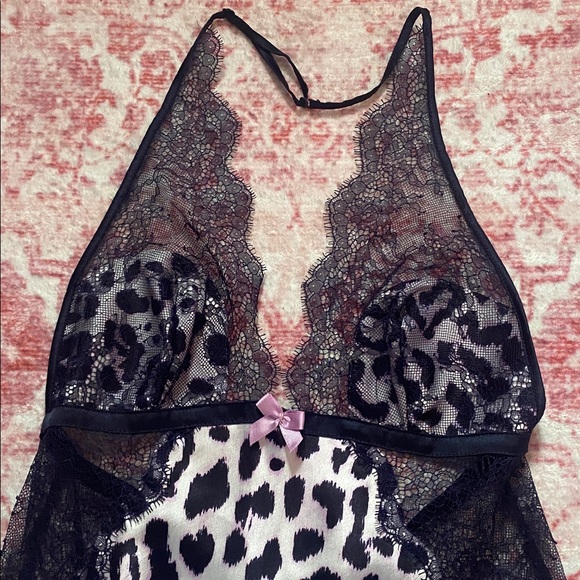 Victoria's Secret Leopard Print Lace Slip Dress - Picture 4 of 8